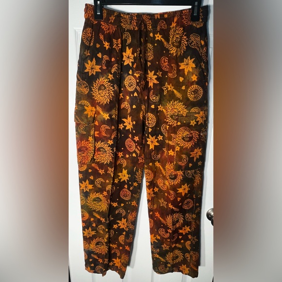 Women’s Rhea Hippie Earthy Sun Moon celestial Casual Pants Medium M Rare - Picture 3 of 12
